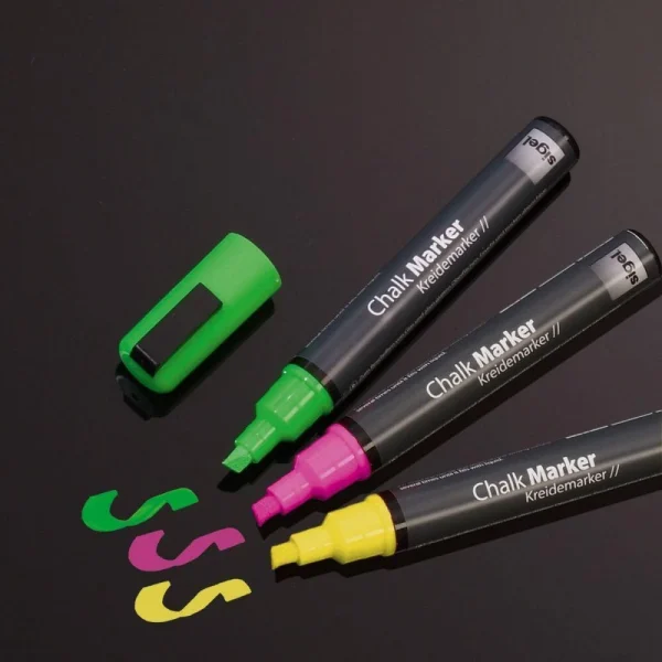 Sigel Kreidemarker Pink/grün/gelb 1