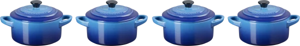 Le Creuset Mini-Cocotten In Azure, 4er-Set 1