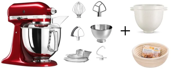 KitchenAid Küchenmaschine ARTISAN 175PS Liebesapfelrot Brotback-Set 1