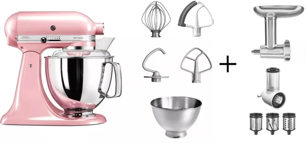 KitchenAid Küchenmaschine ARTISAN 175PS Seidenpink Kochprofi-Set 1