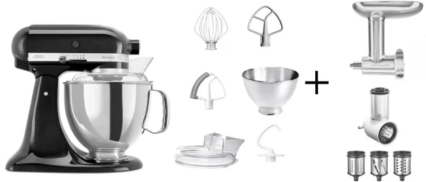 KitchenAid Küchenmaschine ARTISAN 175PS Onyx Schwarz Kochprofi-Set 1